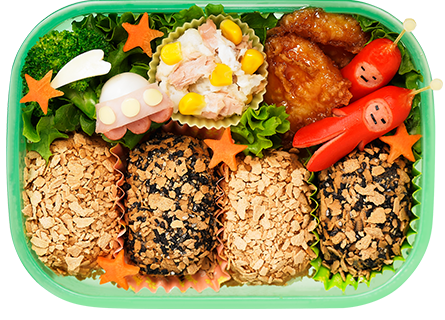 きなこちゃんで、まさかのおはぎ！きなこ星★上陸弁当