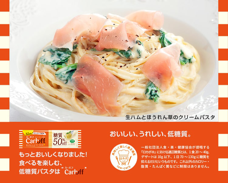 生ハムとほうれん草のクリームパスタ