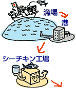 漁場 港 シーチキン工場
