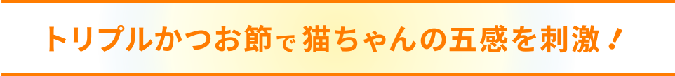 トリプルかつお節で猫ちゃんの五感を刺激！