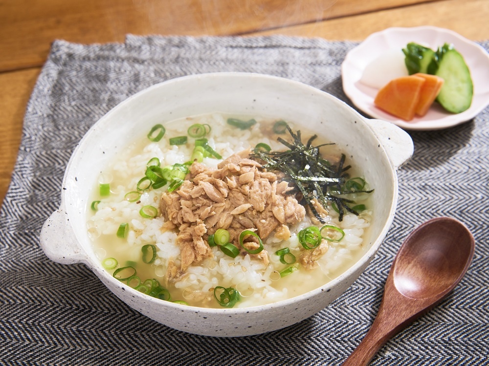 シーチキンでネギ塩スープご飯