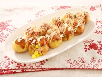 具沢山！シーチキン＆コーンのたこ焼き風