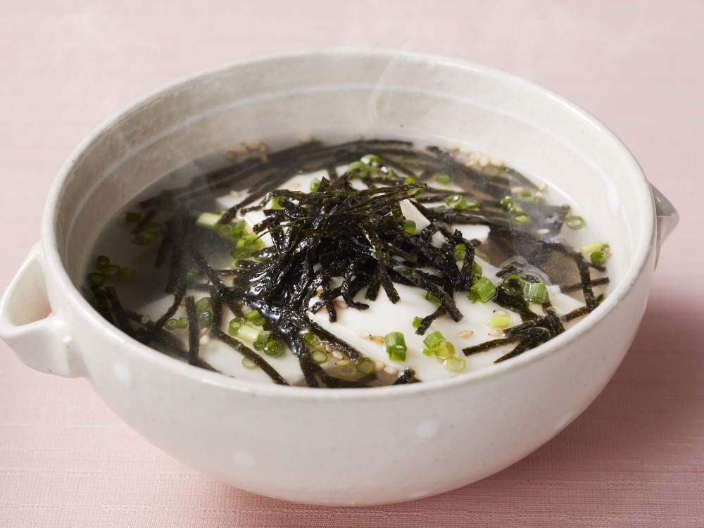 のりと豆腐の中華スープ