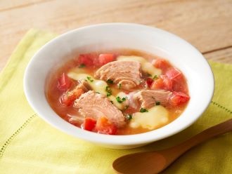 シーチキンとトマトの具沢山チーズおみそ汁