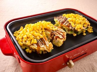 コーンをたっぷりシーチキンお好み焼き
